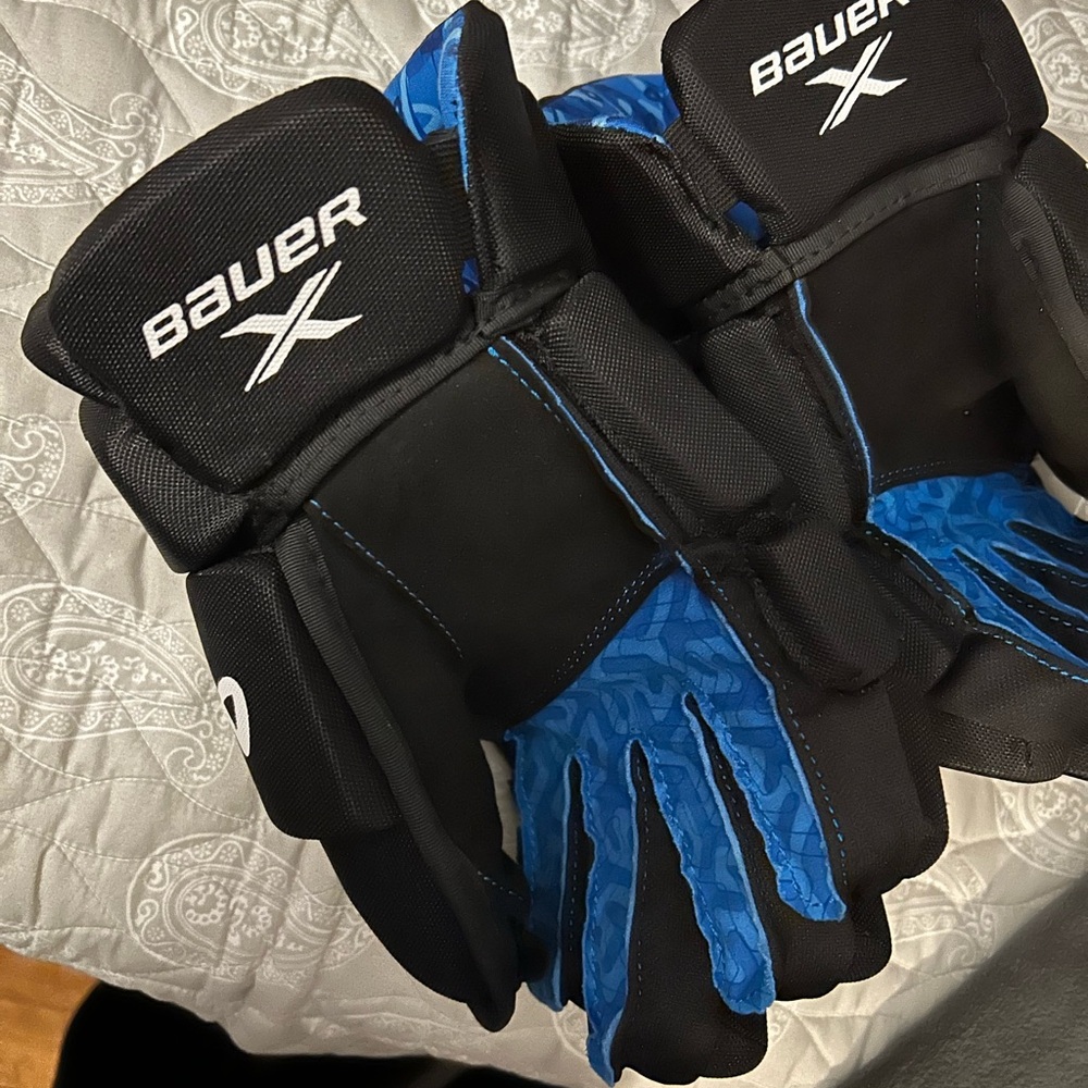 Bauer X Black and Blue  Hockey Gloves